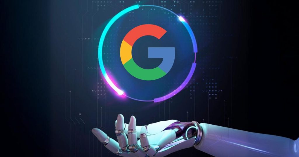 Infográfico ilustrativo sobre inteligência artificial no Google em 2026