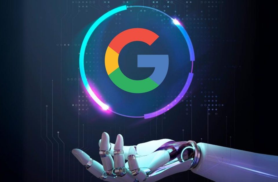Infográfico ilustrativo sobre inteligência artificial no Google em 2026